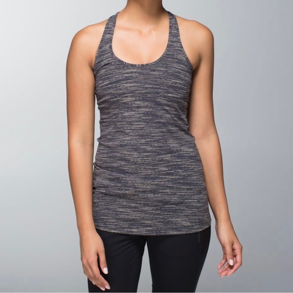 lululemon athletica Tops - Lululemon Cool Racerback Wee are from Space Black Cashew - Size 6 Regular
